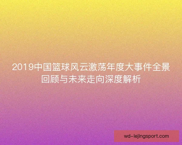 2019中国篮球风云激荡年度大事件全景回顾与未来走向深度解析
