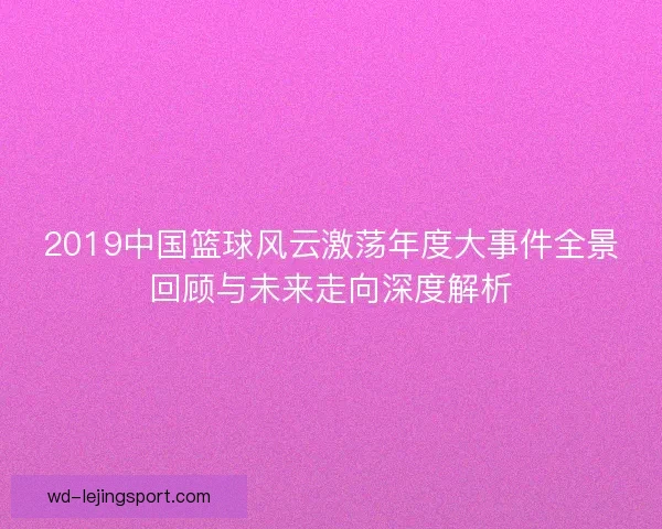 2019中国篮球风云激荡年度大事件全景回顾与未来走向深度解析